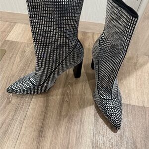 Wild Pair Black and Silver Heeled Boots